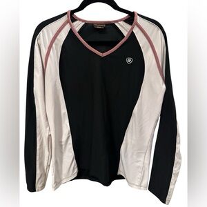 Ariat Black and White Long Sleeve Activewear Top